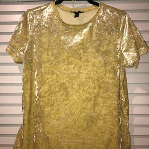 Forever 21 yellow VELVET t-shirt